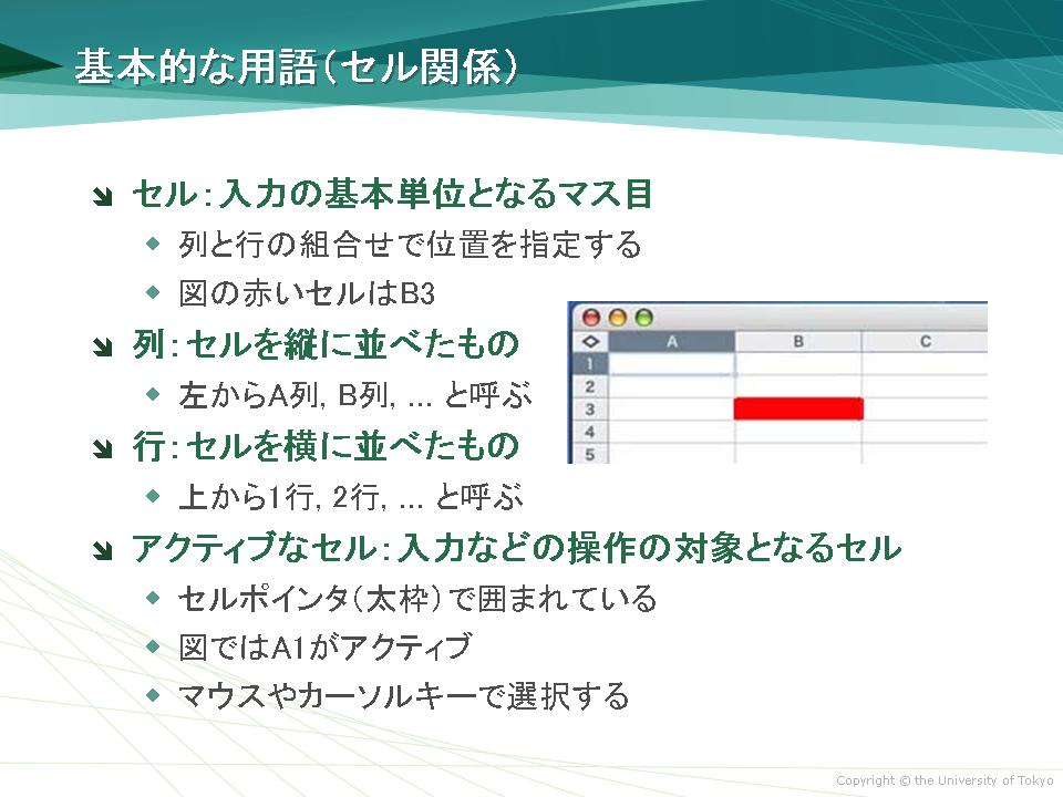 基本的な用語(セル関係)
