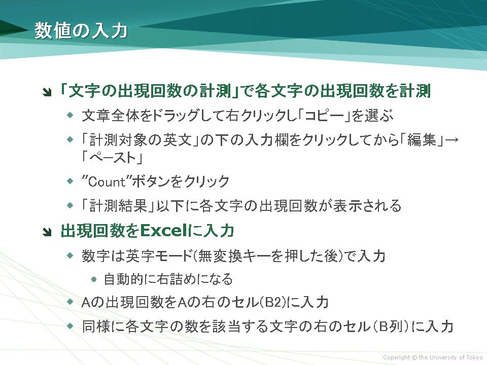 数値の入力